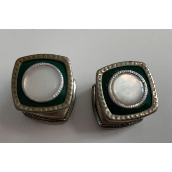 Lot of 3 Sets Art Deco Guilloche Snap Cuff Links